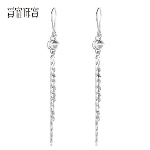 Misu pt950 platinum cat's eye stone tassel earrings, fashionable and shiny platinum ear hooks, a Christmas gift for your girlfriend, weighing 2.9-3.1 grams