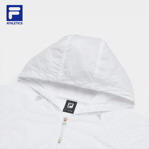 FILA Oficial de la chaqueta tejida de mujeres 2025 Autumn New Fitness Sports Simple Loose Caplaed Top Jade White S 160/80a/S