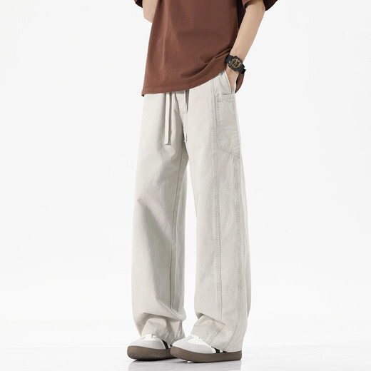 
Catman MiiOW summer casual pants for men new style loose straight men's sports pants pure cotton work pants for men's summer thin pants Paris gray [pure cotton soft fabric] XL [130-145Jin [Jin equals 0.5 kg]]