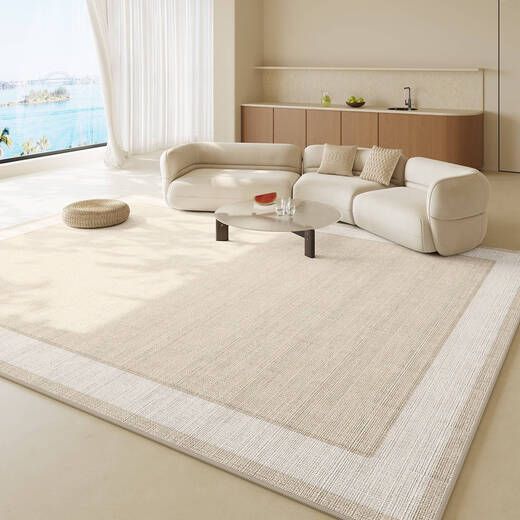 CLCEY living room floor mat no-wash easy-care anti-slip carpet 2025 new season light luxury ice silk mat tatami four seasons style-Yimu 15780 1 piece 140*200CM double-sided anti-slip