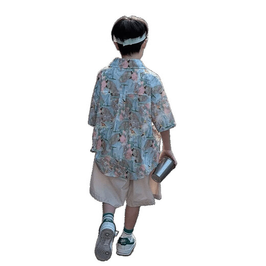 Hualin Fashion Summer Children's Flower Shirt Handsome Junge kurzärmelig trendy Hongkong Stil Modem Modeshirt 6626 Farbe Hemd Single Piece 170