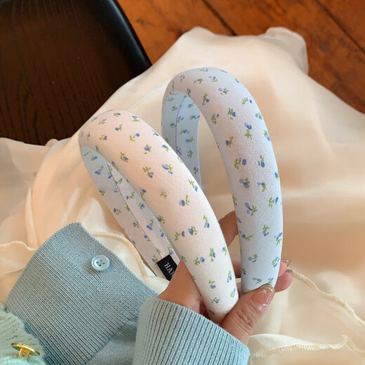 Jiewei Yi Mengling's same wide-brimmed headband for women 2025 new hairpin bundle high skull knitted headband hairband JYFG244 off-white floral headband