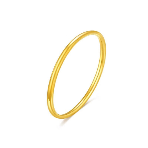 Lingmeng Gold Three Lives Three Worlds Plain Ring 9999 Pure Gold Ring Men's and Women's Couple Ring Gold-plated Aperture Tail Ring Smooth Ring No. 14 1g