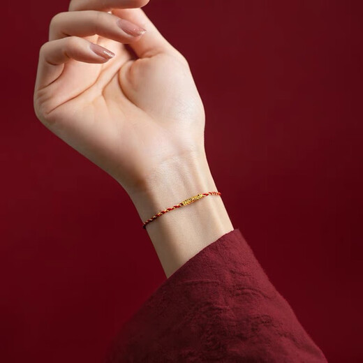 Xiaojinxi hand-woven gold red rope diamond knot hand rope super color-preserving and exquisite gift for the year of birth 14-15m hand circumference