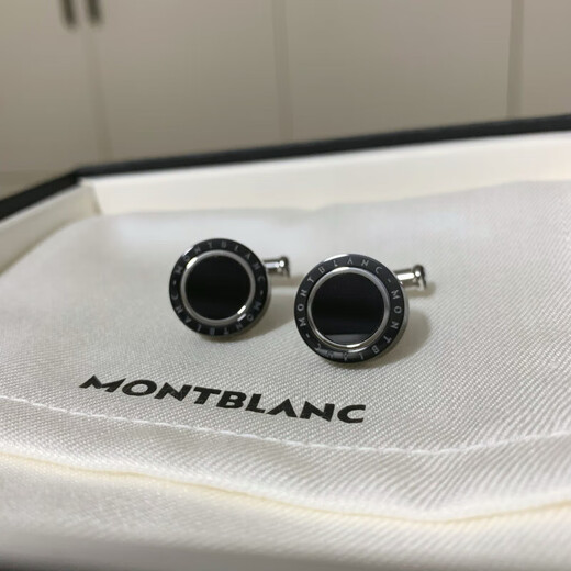 Montblanc (Montblanc) Spot Business French Men's Black Agate Formal Cuffers Officiel authentique produit rotatif rotatif noir Agate Nouveau emballage