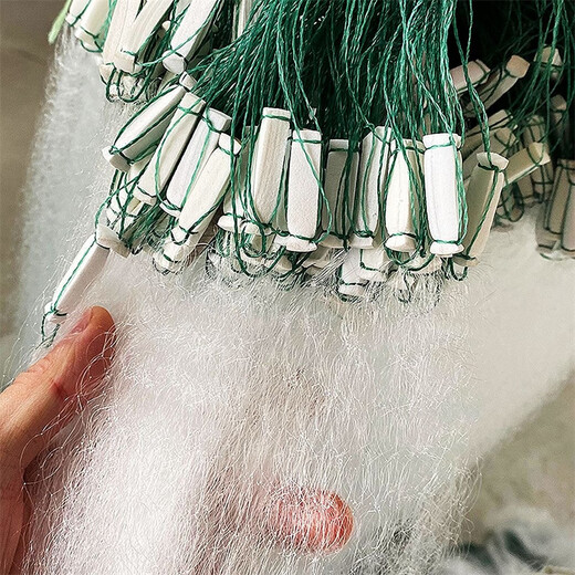 Fishing net, fishing net, three-layer wire mesh, sticky fish net, crucian carp net, sinking net, floating net, single-layer automatic fishing net, white strip net, sea net, three-layer white wire sinking net, 1.5 meters high, 3 fingers, 10 meters long