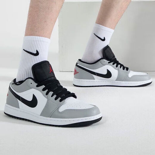 Air de pura pura yuan de Clenience Qiao1 AJ1 zapatillas de baloncesto de alto nivel AJ Midnight Blue Low Ash Men's Board Zapatos AJ1 Black-Black Red Toe Nike 42
