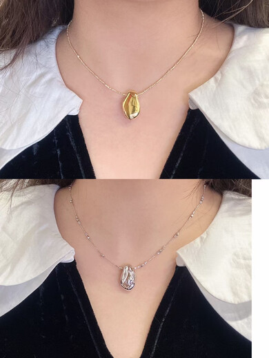 Iosn meteorite pendant two-color new 18k gold geometric meteorite pendant two-color double-sided life personality fashion single pendant