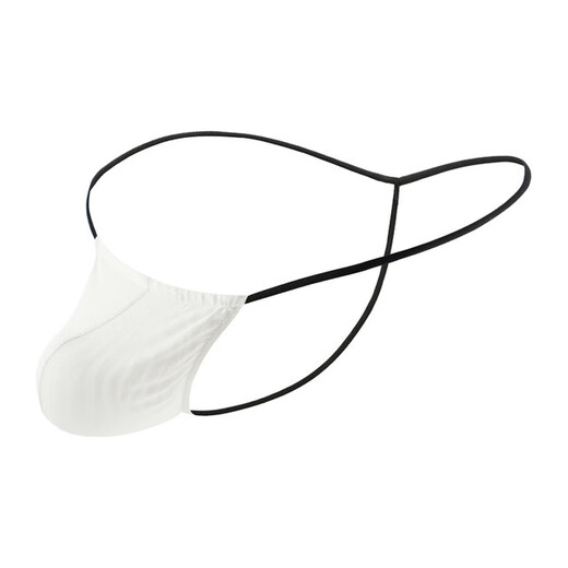 One-thread thong men's mesh men's underwear corrugated low-waist leaking buttocks thin belt pants comfortable and breathable T-pants black XL