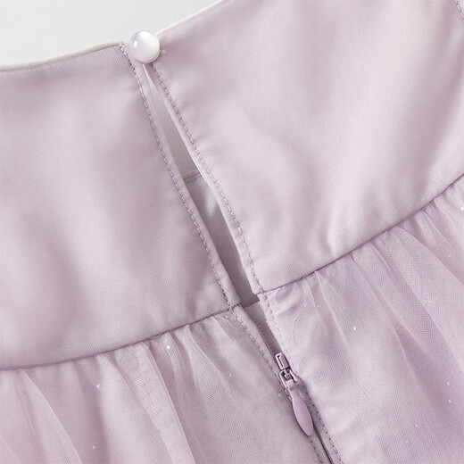 DAVE&BELLA girls' dresses, stylish children's skirts, new summer clothes, children's mesh skirts, baby girl princess skirts, children's skirts, gray purple, in stock, 90 cm (recommended height 80-90cm)