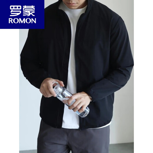 Romon Frühling und Sommer Leicht atmungsaktiv, schnell trocknendem Sonnenschutz und atmungsaktives Standkragen Pendeln Casual Thin Jacket Jacket Herren Trend Space Grey (hohe Qualität) L (130-150 Jin [Jin ist 0,5 kg])