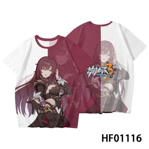 蕉京崩坏3t恤 夏季短袖 联名周边中小学生青少年3D印花潮流上衣 伊甸 TXU4877 6XL  适合体重190-0斤