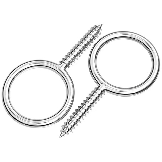 Fengji 304 stainless steel welded ring self-tapping screw sheep eye ring extended chandelier hook screw with hole live joint self-tapping M3*20 2 pcs