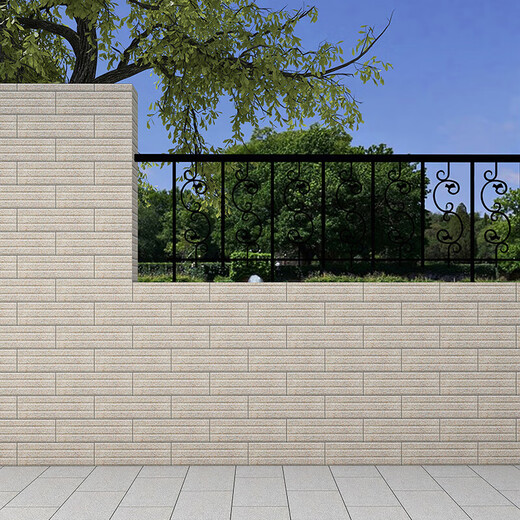 华欣硕别墅外墙砖丹霞石瓷砖150X500庭院围墙砖室外拉槽砖抗冻外墙瓷砖 15601-芝麻白 150x500