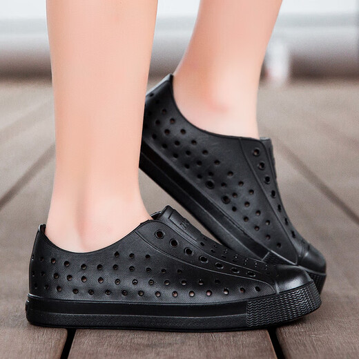 Sommer Kinderhoch Schuhe 2025 Leicht wasserdichte Kinderschuheschuhe Loch Schuhe Gartenschuhe Senden Schuhe Blumen rein schwarz 27