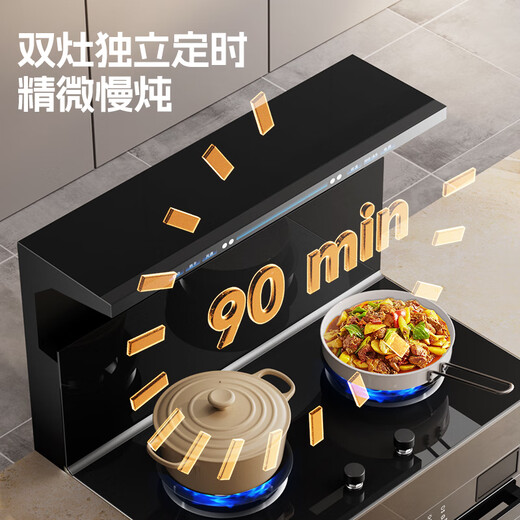 志高(CHIGO)集成灶蒸烤一体消毒柜集成灶彩屏智能变频大吸力双灶定时燃气灶语音声控自动清洗 实惠款【T701】左消毒右蒸烤 天然气