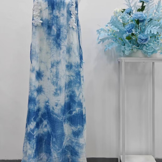 Pinji 25 años NUEVO TIE-DYE Vestido Yunnan Dali Planta de estilo étnico ISatis Raíz Handmade Blue Longy Long Color mixto Color mixto 34 826 Falda de longitud media Se puede usar como referencia de acuerdo con la tabla de tamaño