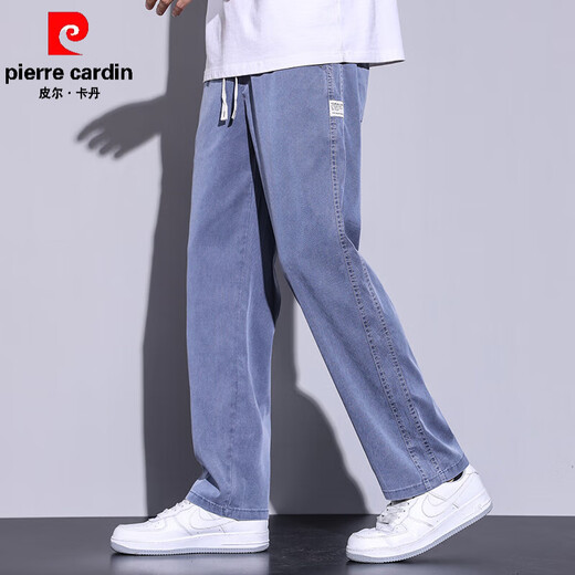 Pierre Cardin (Pierre Cardin) Tiansi Helle Jeans 2025 Sommer-Ersens loses gerade Bein-Eis-Silk-Sportarten und lässige Langhose 1048 = hellblau 2xl (empfohlenes Gewicht 156-170 Jin [Jin gleich 0,5 kg]))