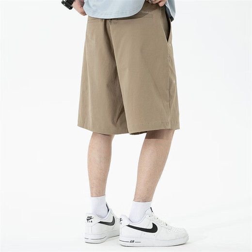 Mark Waffe [scattered embroidery] casual shorts men 25 summer commuting versatile letter embroidery cool commuting five-point pants 701 khaki 35