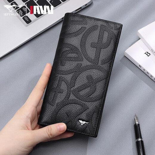 Sieben Wölfe Herren Brieftasche Trendy Brand Herren Langer Männer echtes Leder Brieftasche 2025 Neue obere Schicht weich