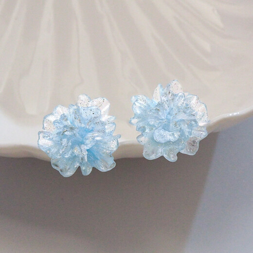 Yican Clear Blue Flower Earrings for Women Unique Niche Design High-end Earrings 2025 New Hot Style Earrings Clear Blue Flower Earrings for Women