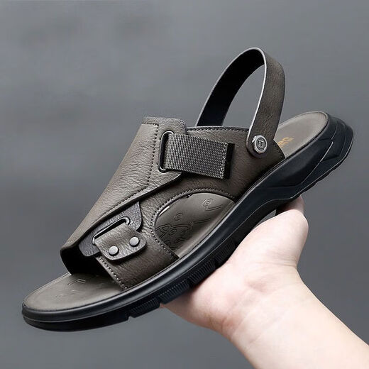 Dragonfly rouge d'été Nouvelles sandales masculines confortables et semelles épaisses de plage antidérapante Sandales de semelle douce décontractée gris 9923 38 [en activité]