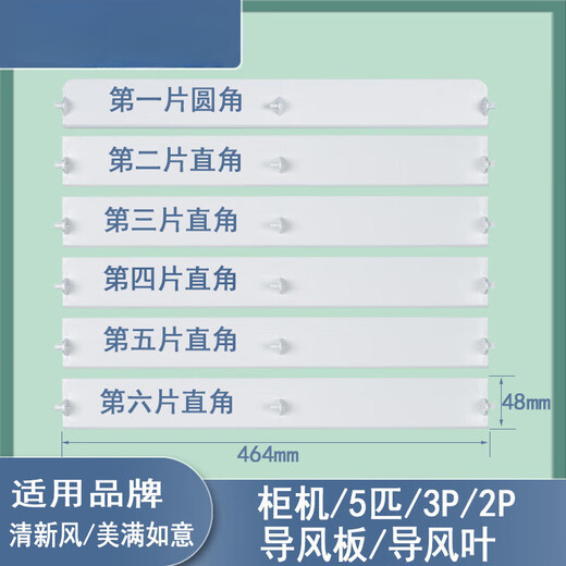 Convient pour les accessoires de climatisation de l'armoire Gree Guide d'air 5p Plaque de guidage d'air frais Plaque de bouclier d'air 3P 2P 2-MATCH Vertical 3-Match YueFeng: 3883 [5 pièces dans l'ensemble de l'ensemble]