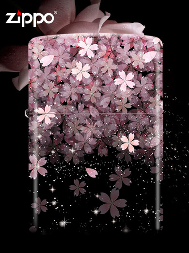 ZIPPO EDGE打火机正品 满天星樱花 官方原装正版男 个性创意防风女 漫天樱花-A(单机不含油) -DY9902CY