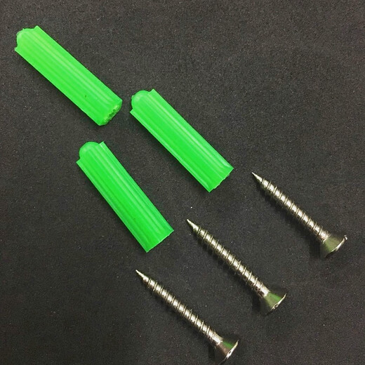 He Jiagong green plastic expansion tube expansion rubber plug 8mm self-tapping screw expansion plug expansion plug rubber granule M8 expansion screw 1 package 50 screws + 50 rubber plugs