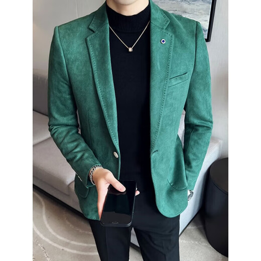 
Lilang men's clothing, anti-wrinkle-free, slim suit, spring and autumn thick suede suit, British-sensing men's jacket, 9928 yellow XL, suitable for 139Jin [Jin equals 0.5 kg]