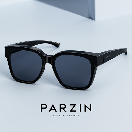 
Parson polarized sunglasses cover mirror male Fan Chengcheng fashionable and light female sunglasses 12116 bright black
