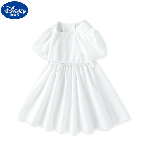 迪士尼（Disney）女童连衣裙夏季儿童方领泡泡袖A字裙2025新款大童女孩公主裙长裙 GBD13897X绿 110 cm 身高100-110cm年龄4-5岁