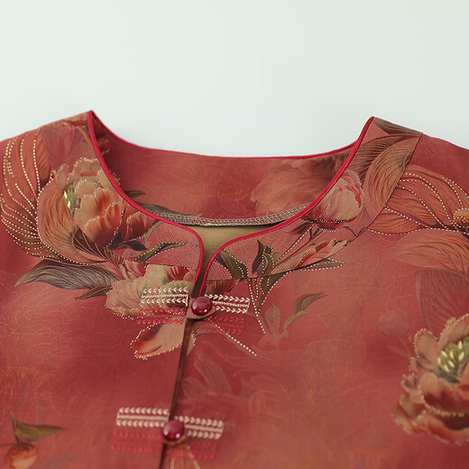 Ke Luchen, vêtements d'été pour les personnes âgées, costume de grand-mère féminine, t-shirt à manches courtes, vêtements âgés pour les mères d'âge moyen et âgées, femme en deux pièces en deux pièces 6626 rouge [ensemble] mince 2xl [recommandé 105-120 Jin [Jin est égal à 0,5 kg]]