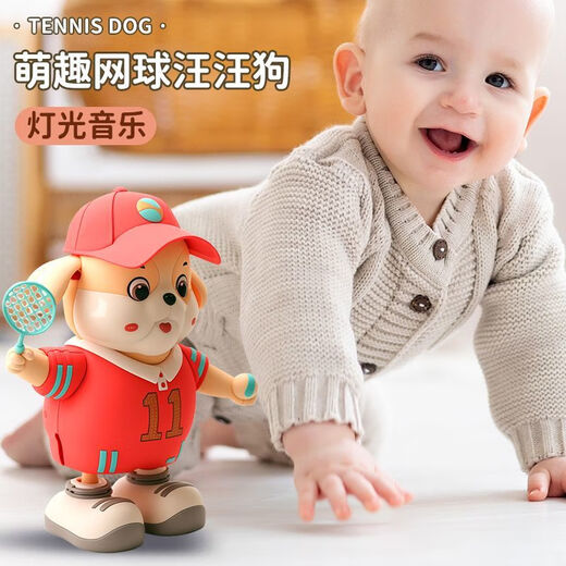Kinder Rabbit Puppy Dance Roboter Toys können mit Lichtern Early Education Machine Männliche 4 Mädchen 0-3 Jahre alt und tanzen und Blue-Electric Dog Dance Roboter wiederaufladbare Batterieversion (Batterie + Schraubendreher)