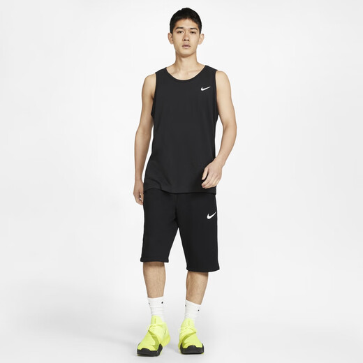 耐克（NIKE）官方男子速干训练背心夏季无袖运动柔软舒适圆领AR6070 010黑/(白) L
