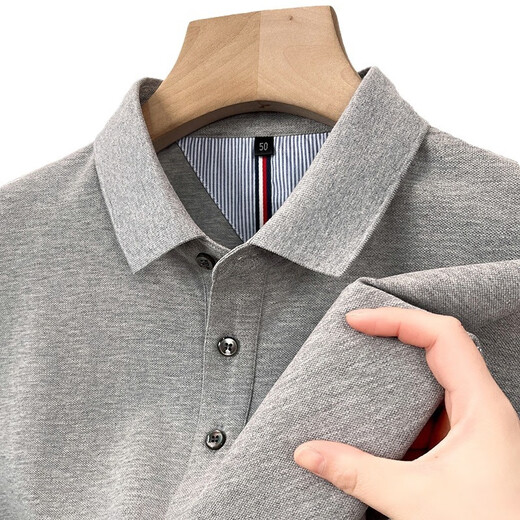 Lilang 95 Coton Fine Perles et Polo Floor Polo pour hommes en été Nouvelle Fashion Marque Couleur solide d'âge moyen Business Casual Men Men COST