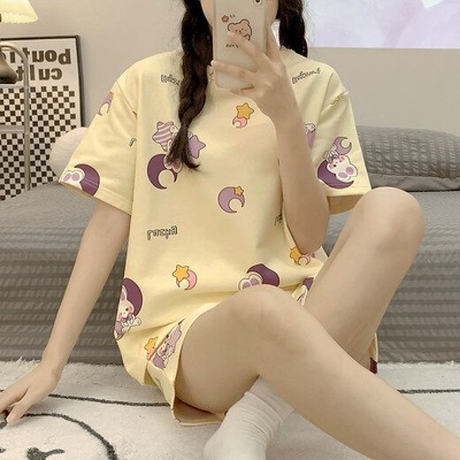炫逐睡衣女士夏季新款短袖短裤休闲韩版网红风夏天家居服套装可外穿 1047#小狗 M