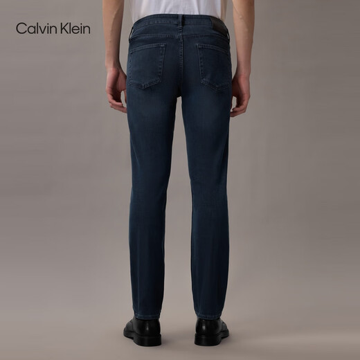 Calvin Kleinjeans25 Frühlings- und Herbst -Herren -Trendy Retro Casual Pendler Dunkelblau Waschuhr Stretch Slim Jeans