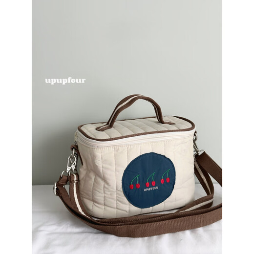 Jiabaixing upupfour Umhängetasche, Hand-Kinderwagen-Aufbewahrungstasche, Kinderwagen-Tasche, hängende Lunch-Tasche, Picknick-Tasche, Mama-Tasche, Kirsch-Retro-Tasche, zwei Arten von Schultergurten (koreanischer Stoff)