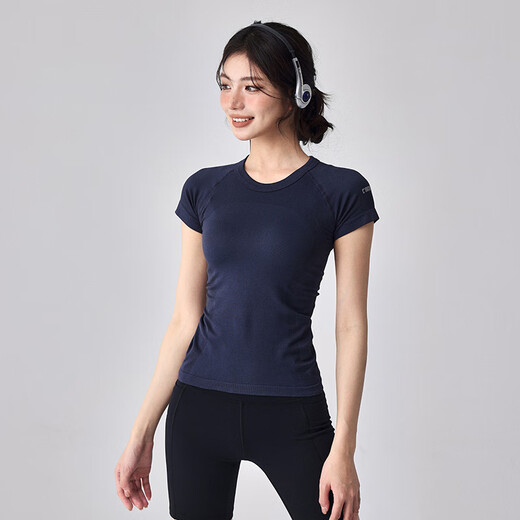 LULULMCCTN yoga clothes for women new Pilates fitness running training sports tops tight slimming short-sleeved T-shirt purple L