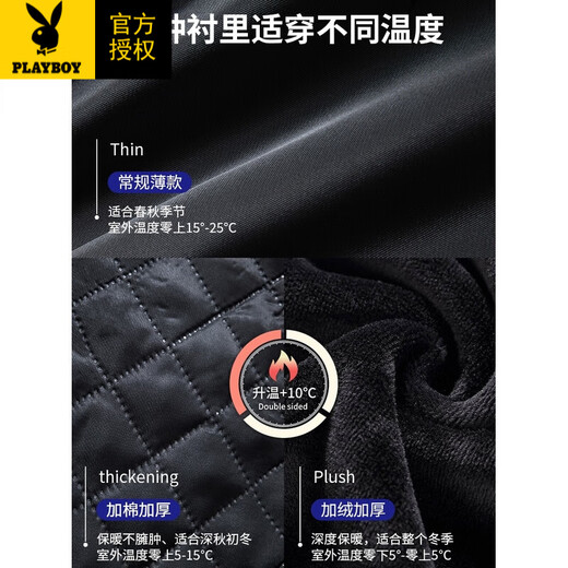 Playboy (PLAYBOY) Woolen Coat Men's Autumn and Winter New Thick Youth Short Plus Velvet Business Casual Woolen Woolen Woolen Coat for Men Black Cotton XL