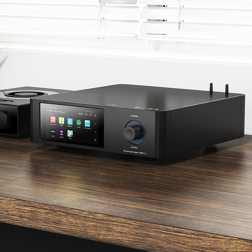 Shanling SMT1.3 Desktop Streaming Media Turntable Digital Broadcast Processor High-Fidelity Dual-Band WiFi6 Transmission NAS Function Silver Get 64Gu Disk with Order and L8 with Order