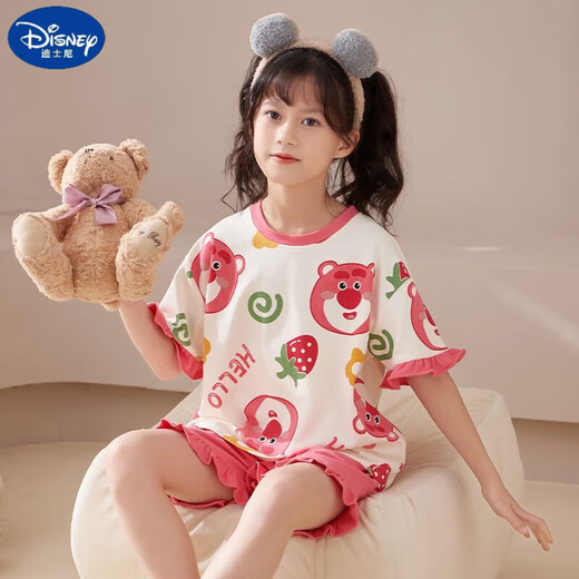 迪士尼（Disney）甜美可爱女童家居服套装优质棉少女款夏季短袖短裤甜美睡衣女孩 687莫代尔 130 童16码 建议身高130-140CM