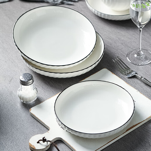 
Shangxingzhi is a plate, rice plate, meal plate, household dish plate, Japanese simple ceramic tableware, dish basin, deep plate, soup plate, underglaze color 8 inches [6 packs] CB-5021