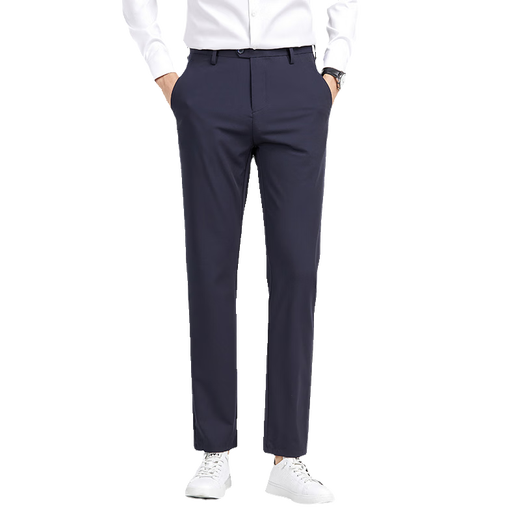 Lilang Mulberry Seidenraup/Seide Casual Hosen Herren-Stil 2025 Sommer Business Elastic Anti-Falten-Gerade-Eisen-freie Hose Blau H9896 29