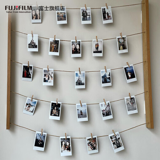 Fuji (FUJIFILM) instax instant camera 3-inch mini photo paper film roll 3-inch double pack + photo album + refrigerator magnet, including 20 sheets of white-bordered photo paper, official standard