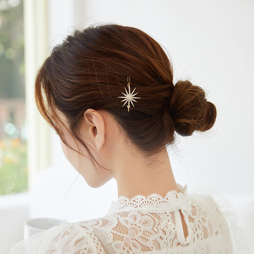 卡玛伦（KAMALUN）星星发夹女2025新款侧边夹碎发刘海夹发卡高级感青蛙夹发饰送女友 金色+品牌礼盒【不刻字】