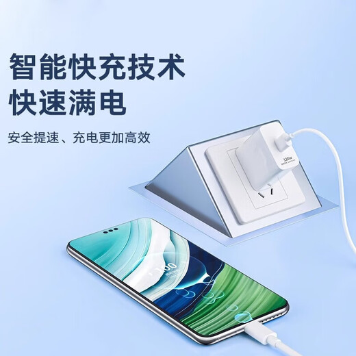 适用120W超级快充电头于华为荣耀OPPO充电器快充单头闪充套装通用66W插头通用快充套装 120套装【120w快充头+6a快充线】 2米