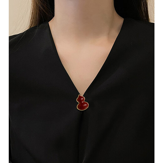 Tongrubi MeraCoco gourd collar anti-exposure artifact exquisite brooch buckle men's suit pin fixed clothing pin buckle red gourd
