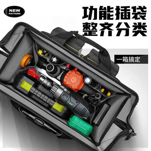 Sailoto 1214 trolley tool box woodworking extra large extra thick durable wear-resistant tool bag large wheel portable large trolley tool box metal bottom strap tool bag
